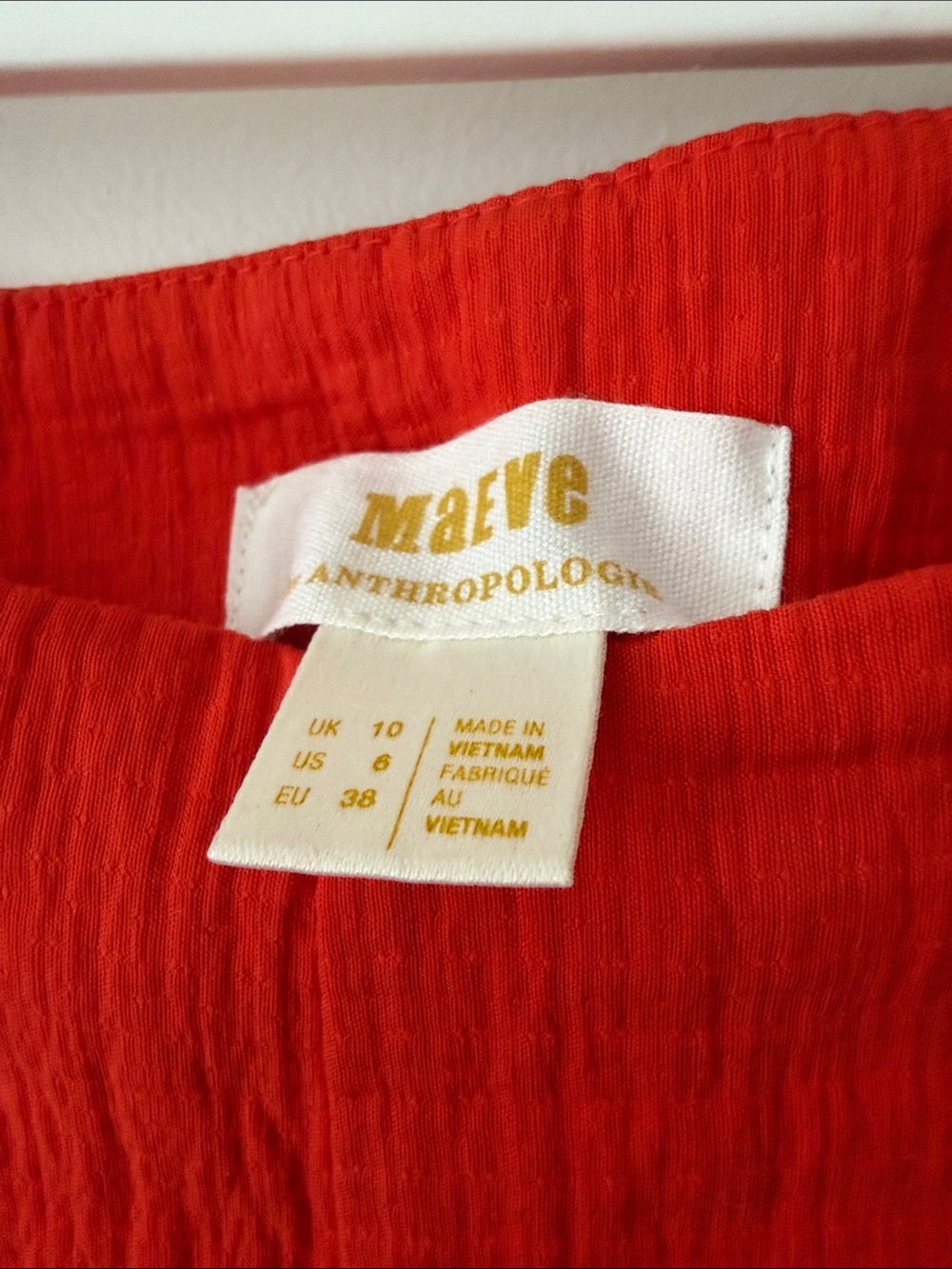 Maeve Anthropologie Textures Red Orange Wide-Leg Pants - Picture 2 of 5